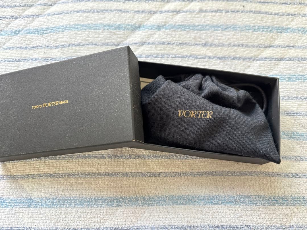 PORTER レザーキーホルダー ブラック