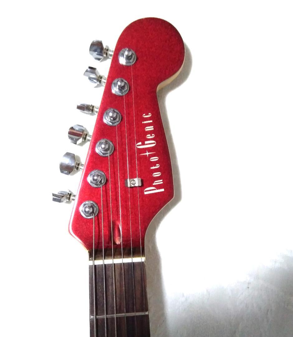 美品・疑似ハムPU化スイッチ搭載フォトジェニック製ストラト改・未使用ストラップ付