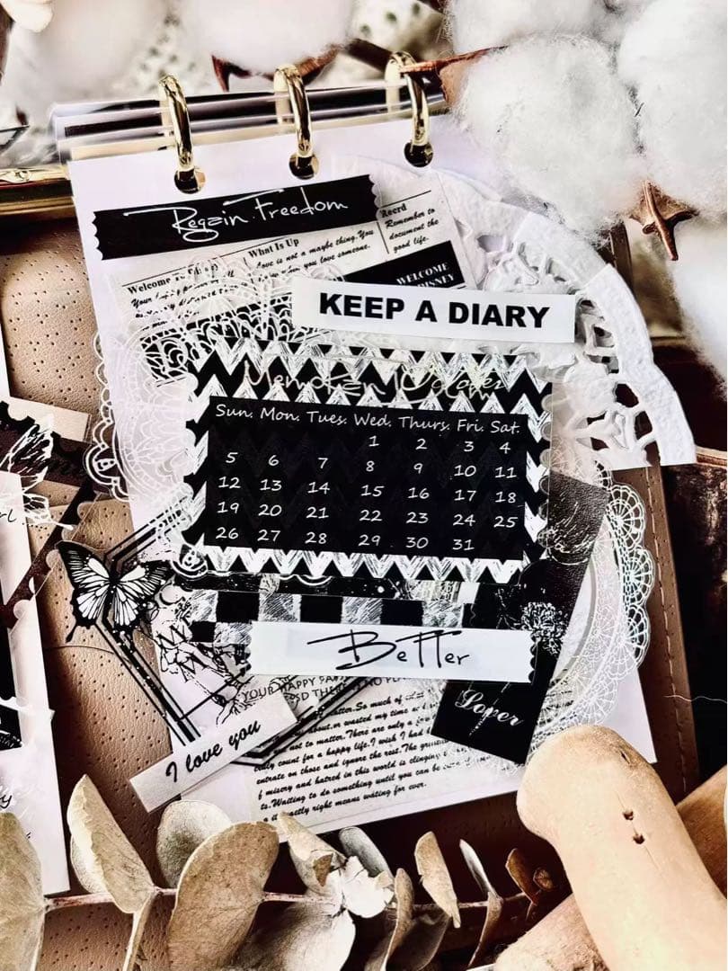 ⭐️SALE⭐️霖蓝汐原创手账《拼贴字条》海外マスキングテープ　マステ 【2243】