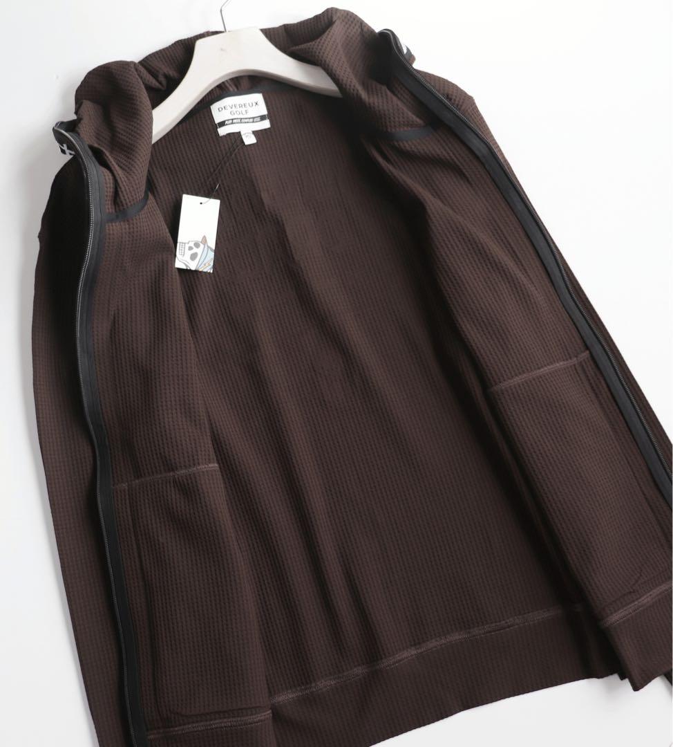《デヴァローゴルフ》未使用 ビッグロゴ 凹凸ワッフル生地 フーディブルゾン XL