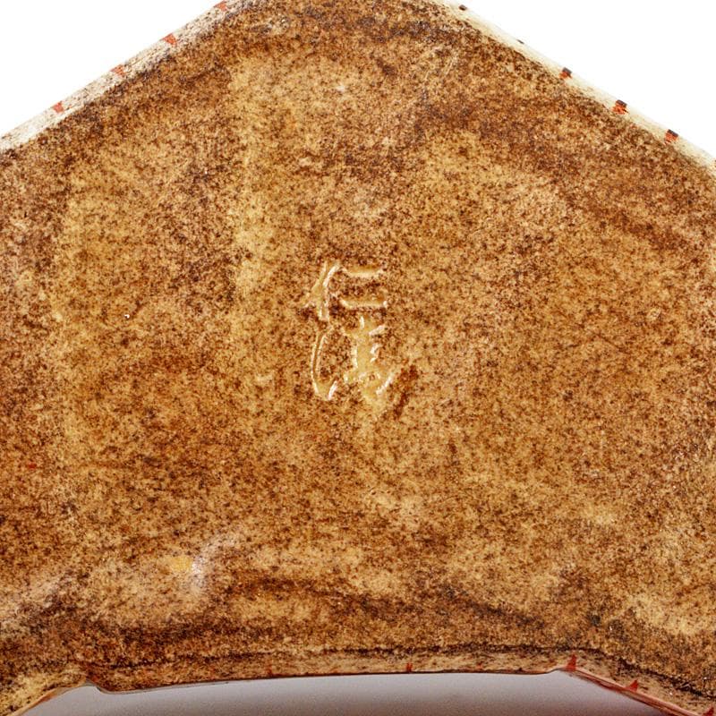 Gojyo　野々村仁清作　色絵格子文扇形香合　時代箱二重箱　V　R6219