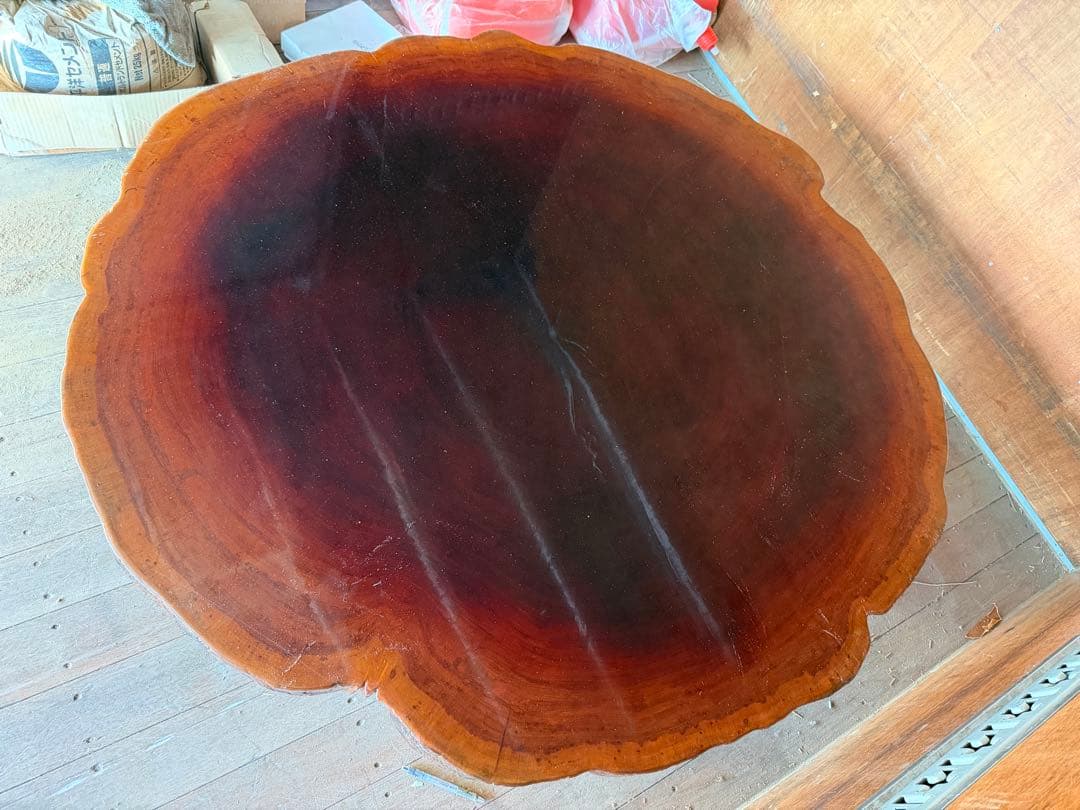 天然木 欅材 けやき 一枚板 座卓テーブル 輪切り 和家具 ちゃぶ台 総無垢材