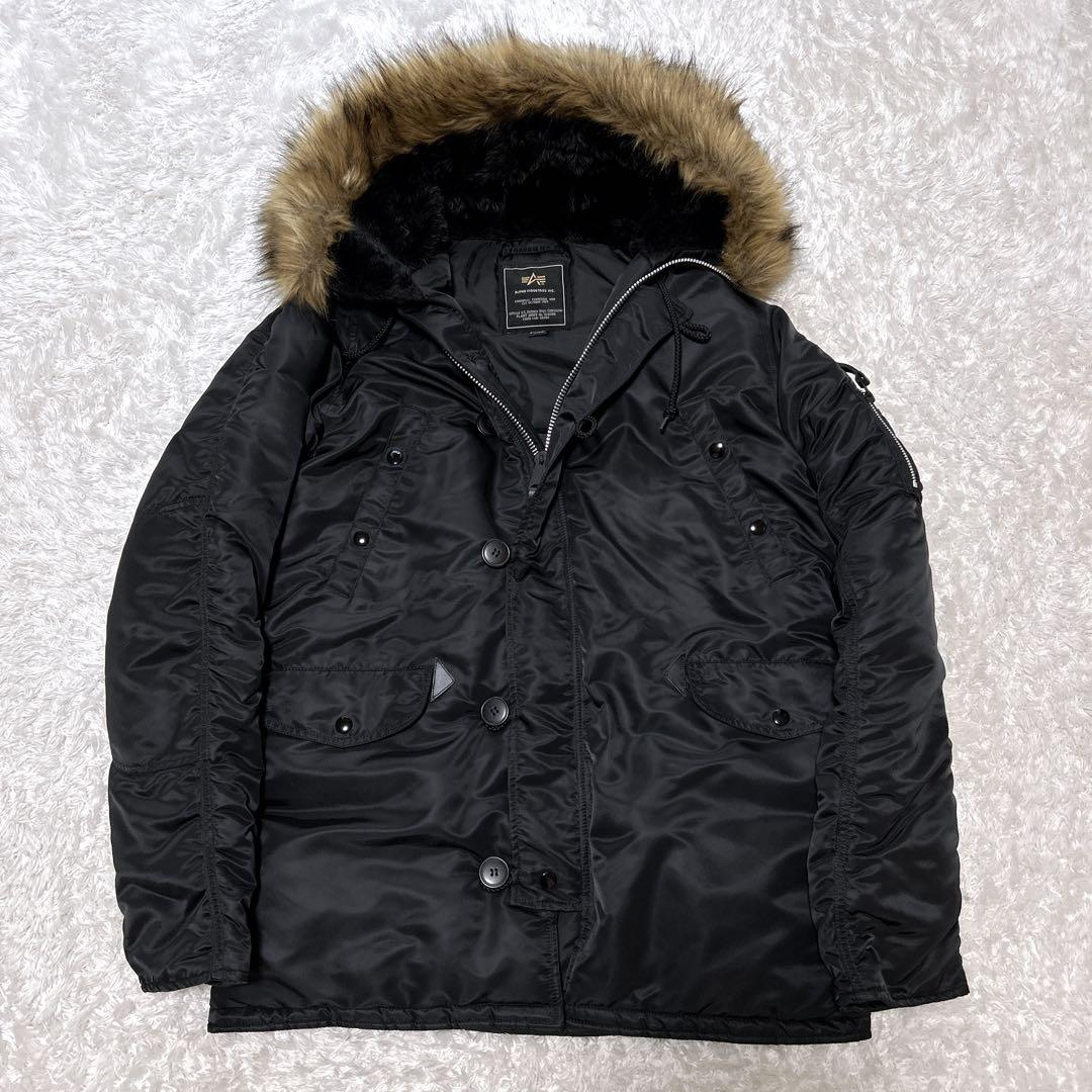 未使用級✨ALPHA N-3B フライトジャケット ブラック ミリタリー