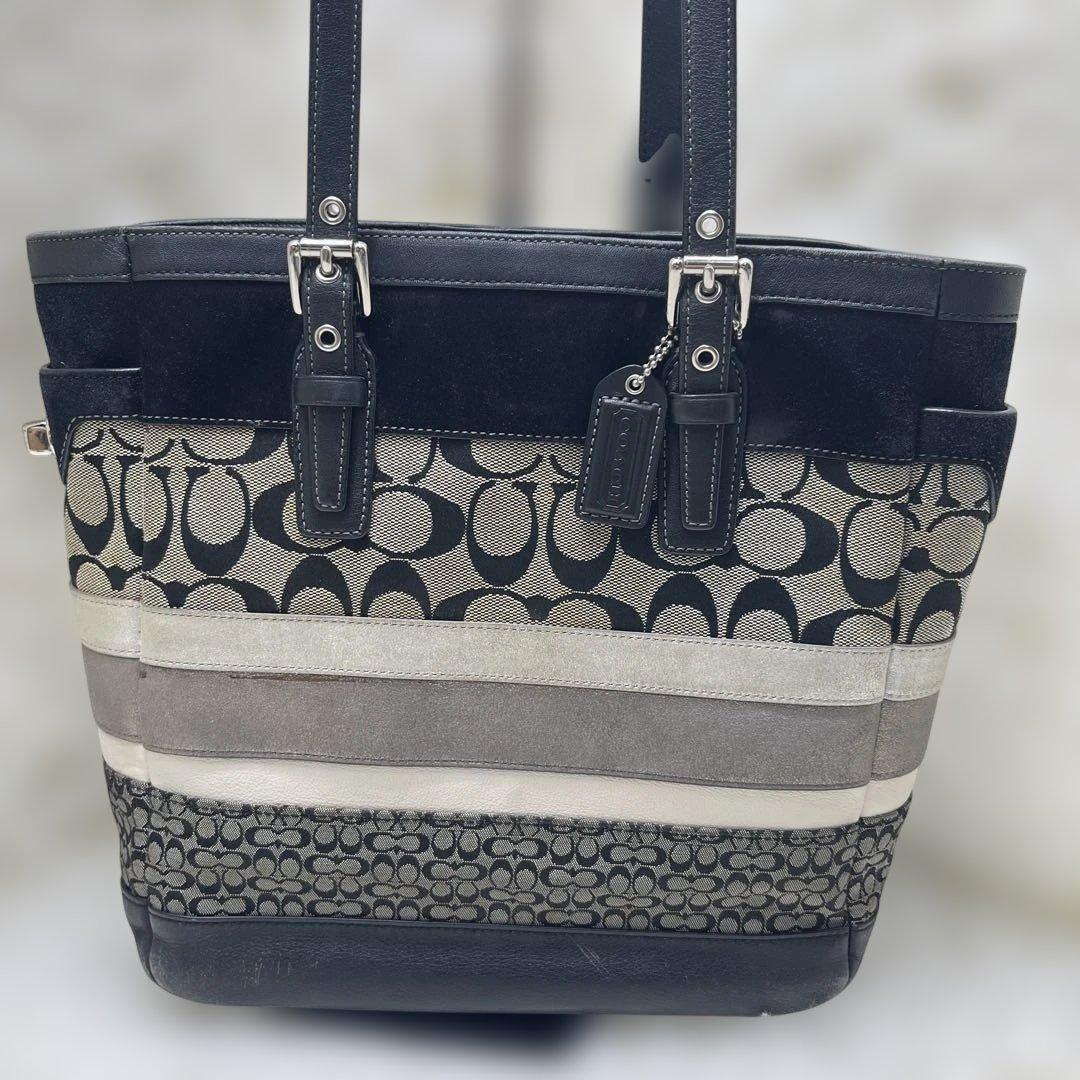 良品 COACH コーチ トートバッグ シグネチャー ブラウン 11529