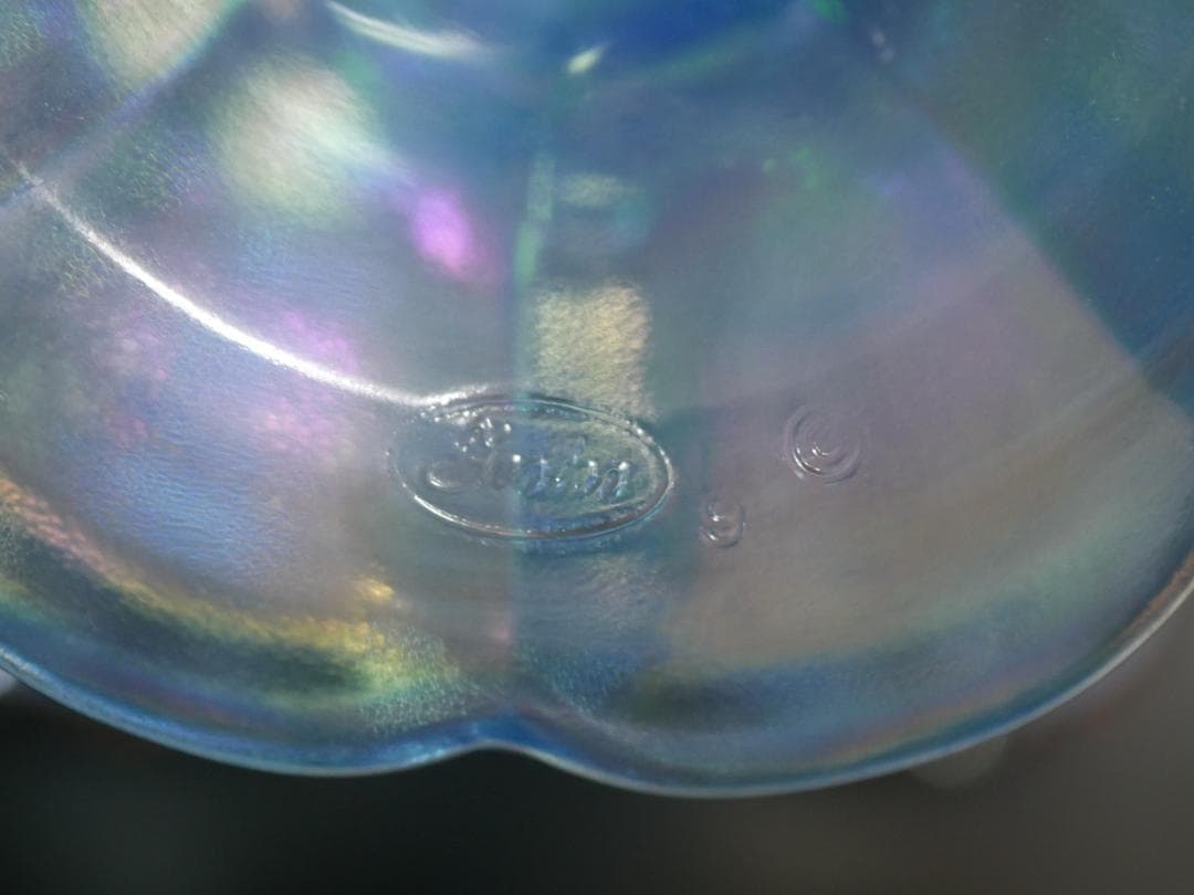 <HKさま専用＞フェントン ブルーイリデセントグラス・プラムクレスト コンポート