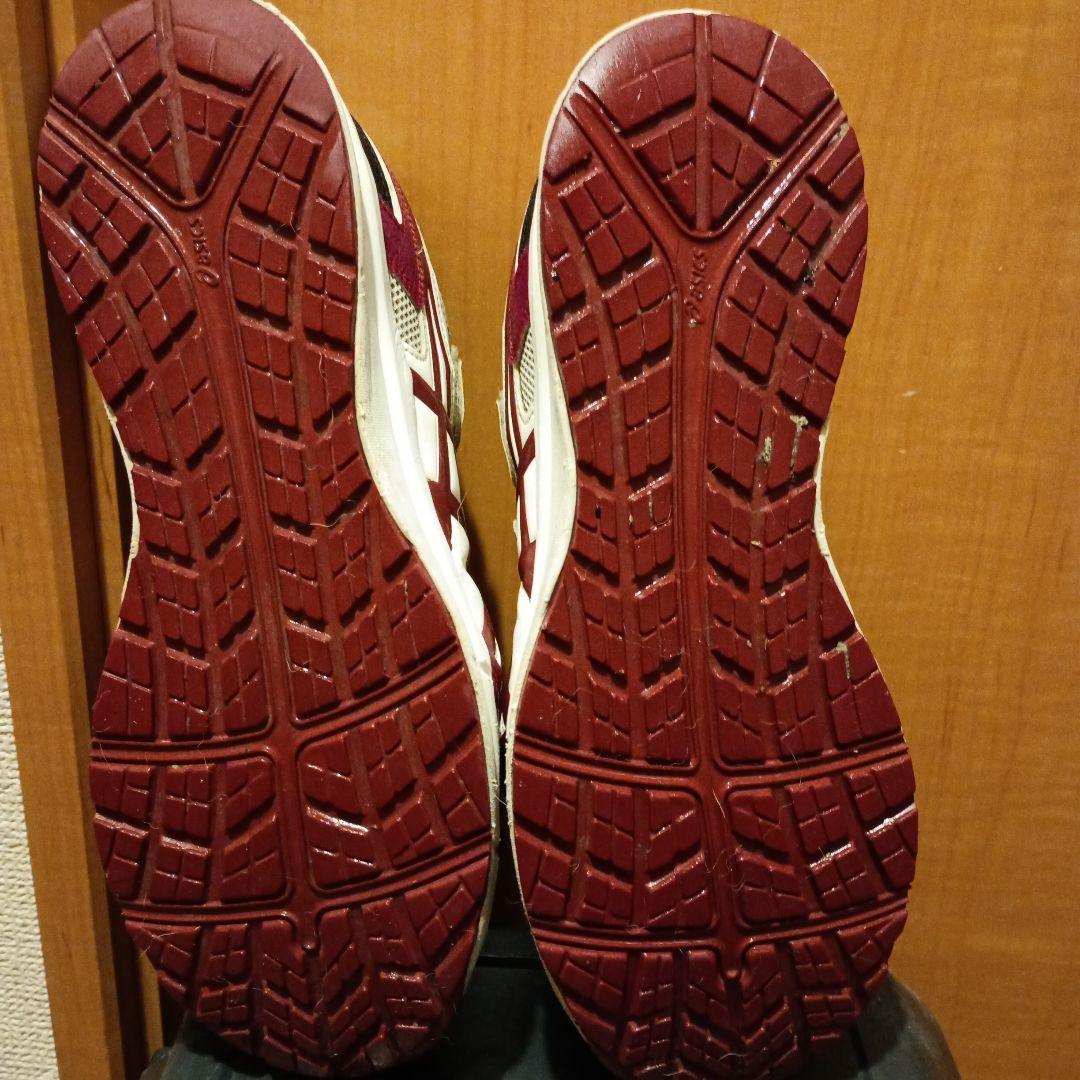 asics 安全靴 ホワイト/レッド ベルクロ