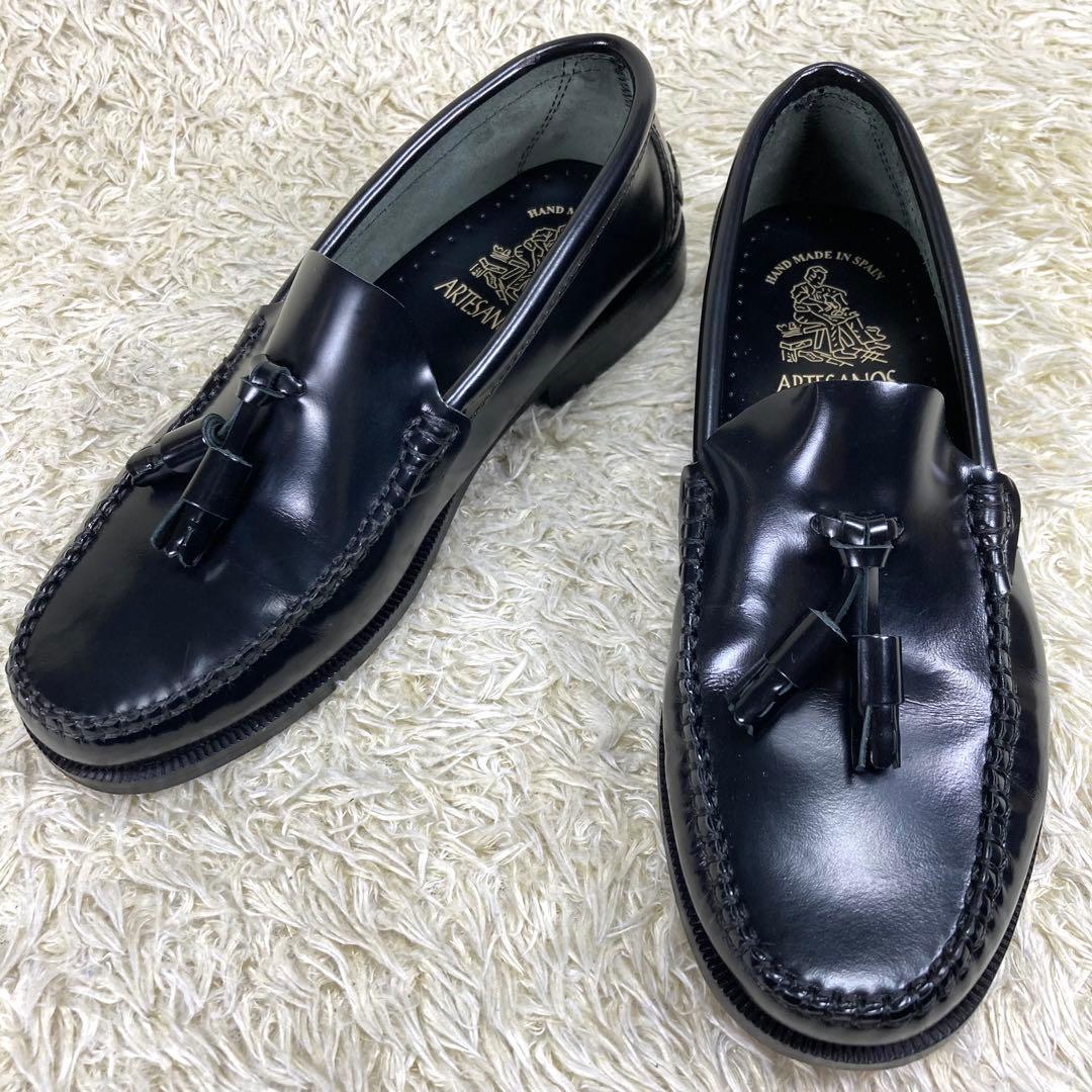 『未使用級』アルテサノス タッセルローファー ブラック レザー 革靴　23.5