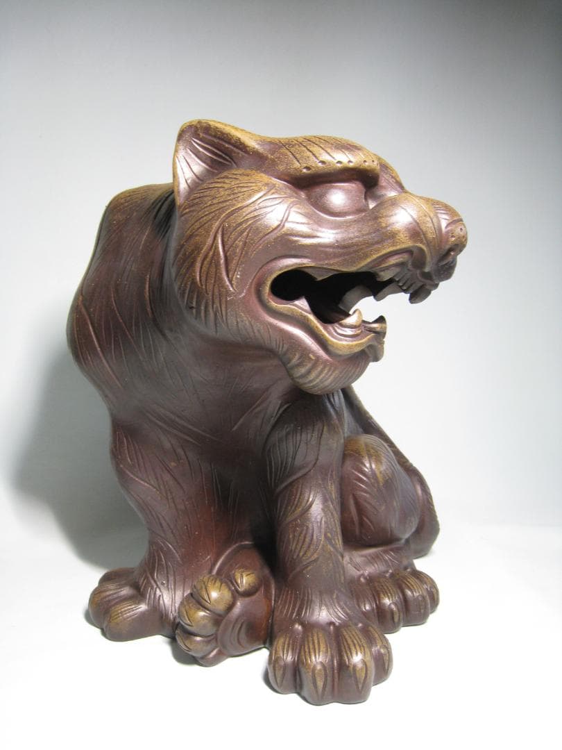 備前焼　【虎】置物 　 特大高さ約29㎝