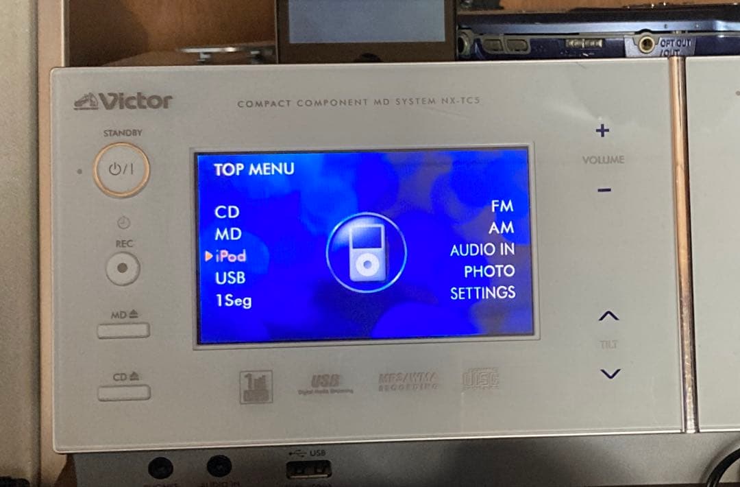 Victor コンポ　NX-TC5 CD/iPod/USB/MD/1seg/他