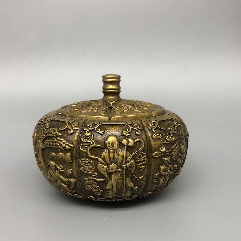 銅 細工 寿星薫香炉 茶道具 香道具 装飾品 工芸品 置物