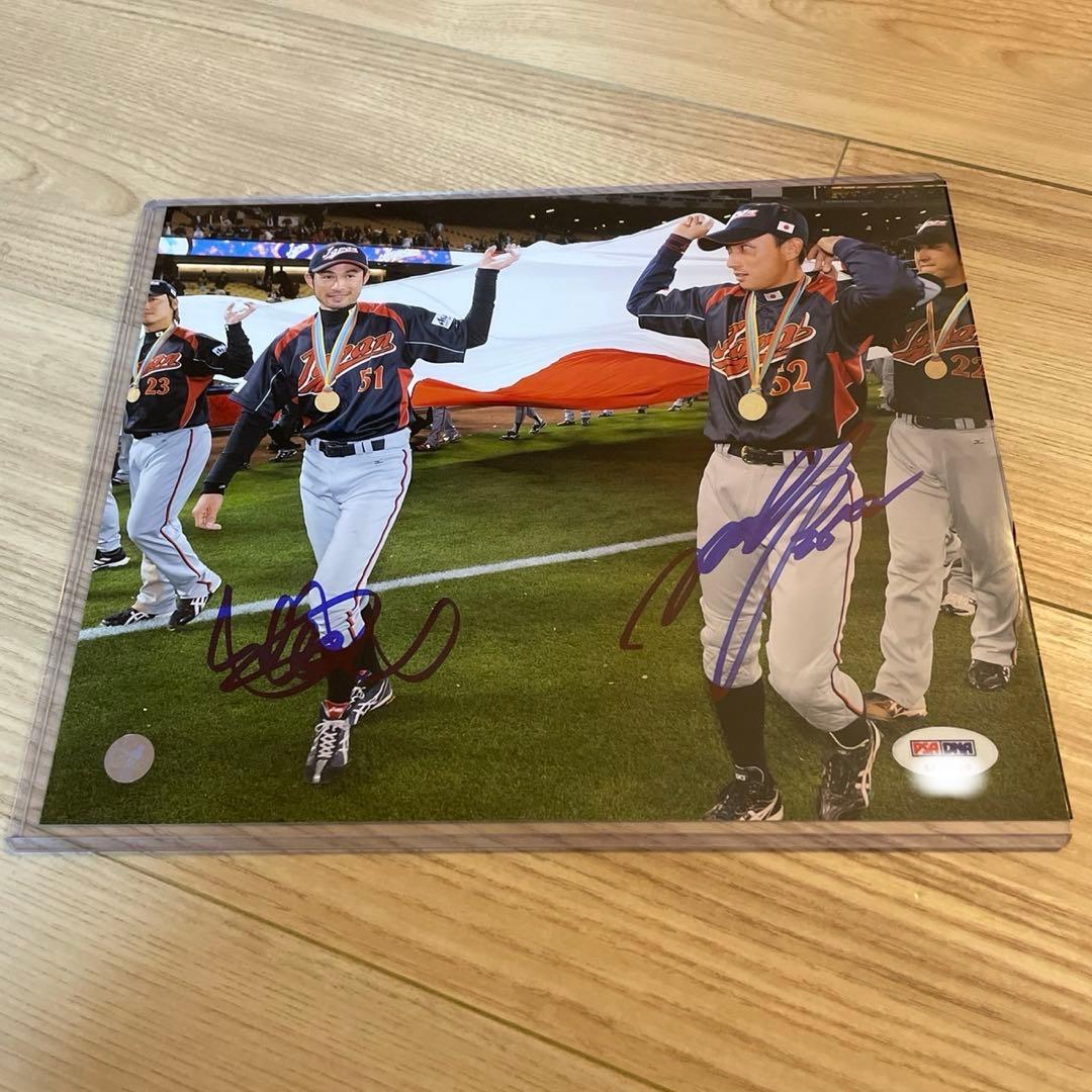 イチロー ＆ 川崎宗則 ダブル直筆サイン2009 WBC 優勝記念　写真　フォト