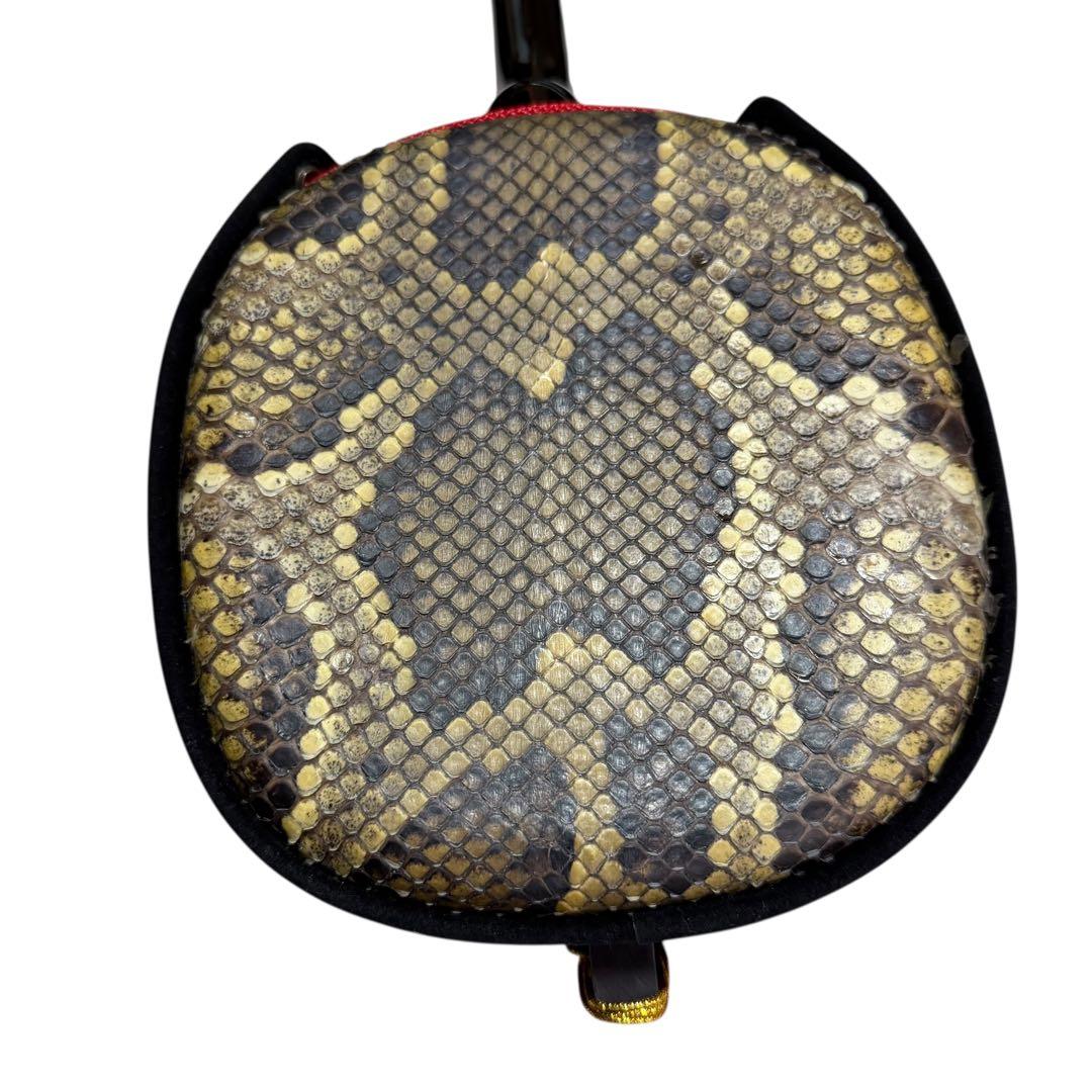 【美品フルセット】沖縄三味線 蛇本皮 強化張り ZENONケース付 119-3