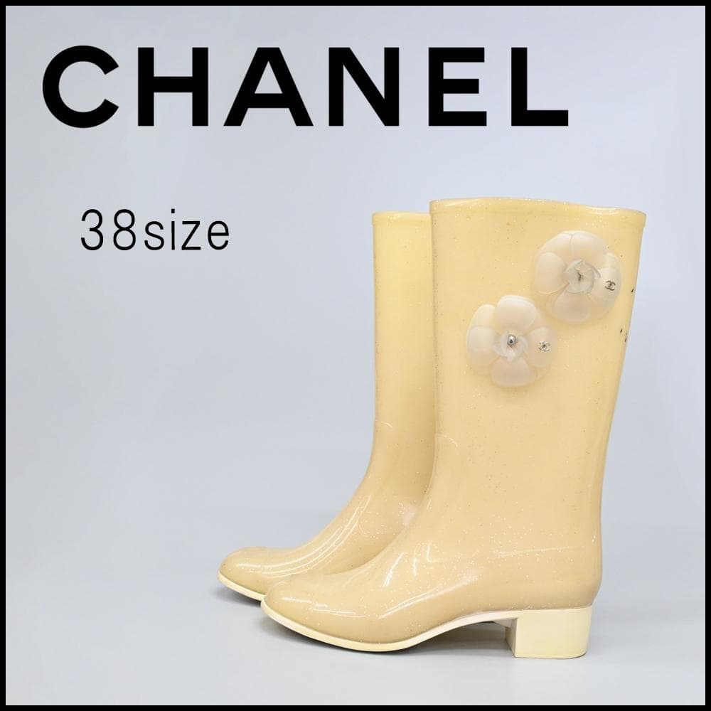■ 46552★年 シャネル レインブーツ ココマーク カメリア 38