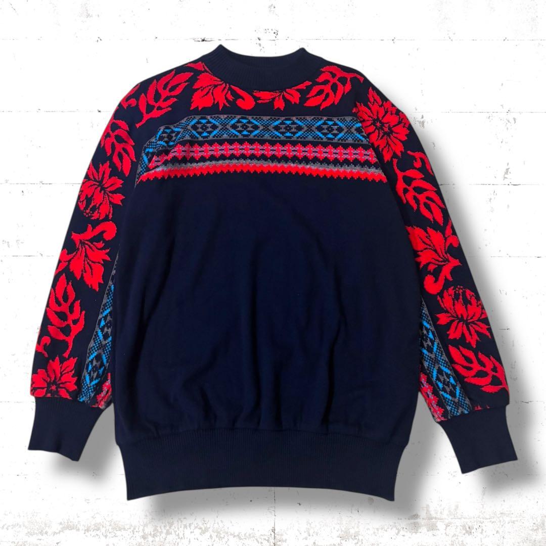 sacai 24SS 総柄　クルーネック　セーター　ニット　24-03297M