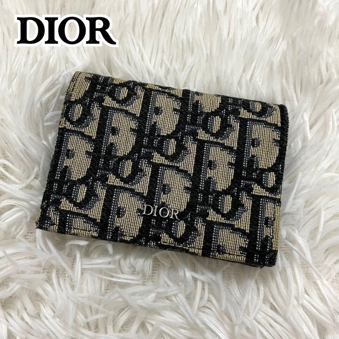 未使用級✨ディオール 名刺入れ アイコン CDロゴ レザー オブリーク 黒