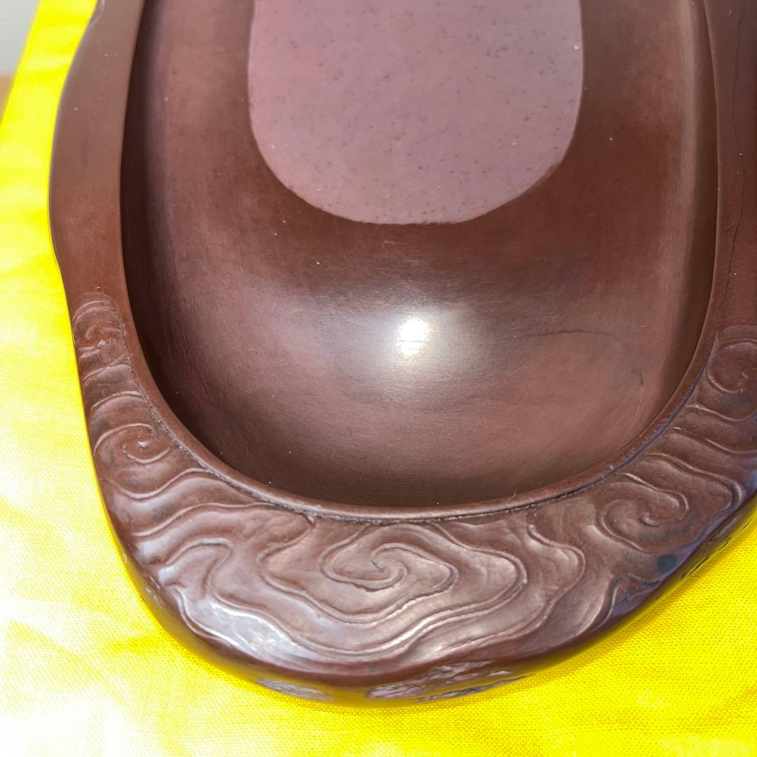 ⭕️紅渓石硯　相馬羊堂　希少　彫刻入　6寸大　美品大型　宮崎県延岡市　女性好み