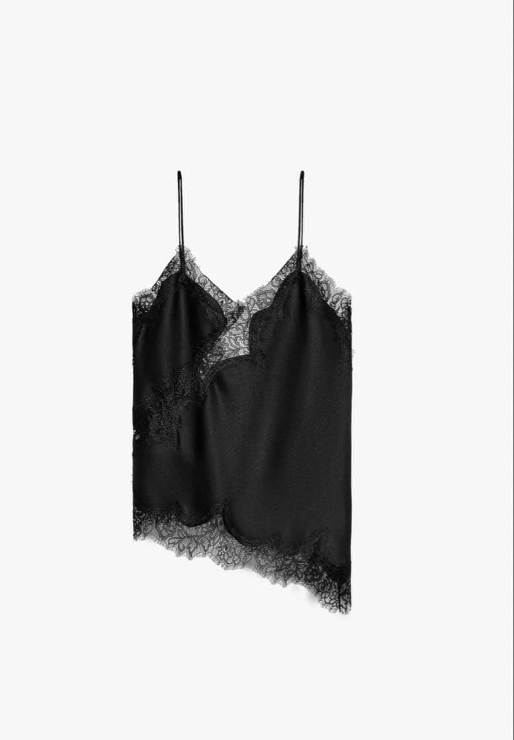 完売品】ZARA レーストリムキャミソールトップス Sサイズ 新品タグつき