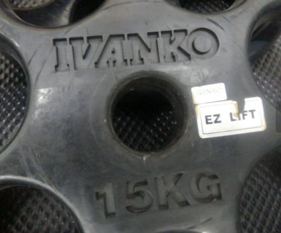 イバンコ IVANKOオリンピックラバーイージーグリッププレート15kg2枚