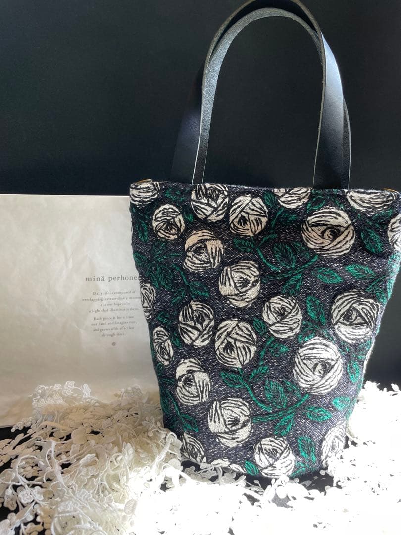 ミナペルホネン　rosy 丸底バッグ　ハンドメイド♪