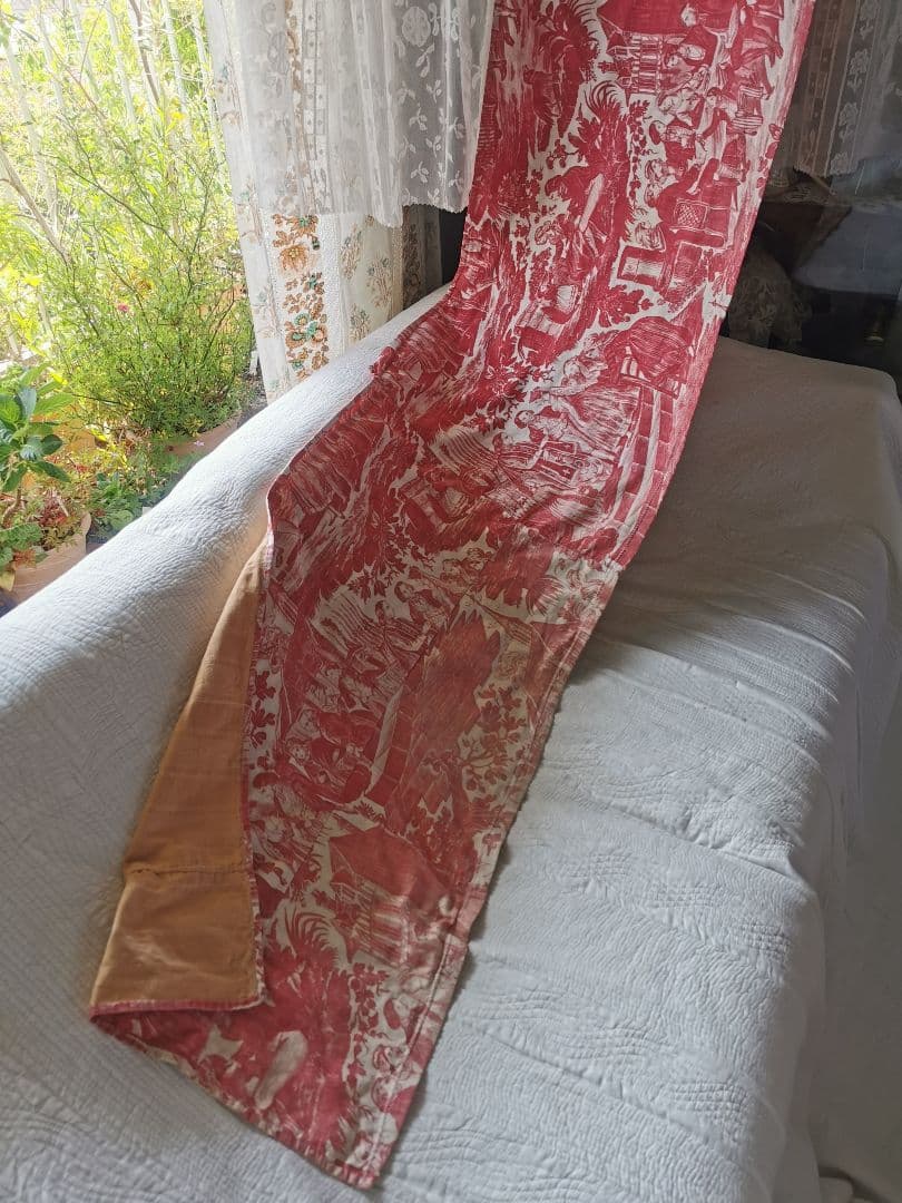 アンティーク 1820年代トワルドジュイ マリアージュ 223㎝バランス キルト