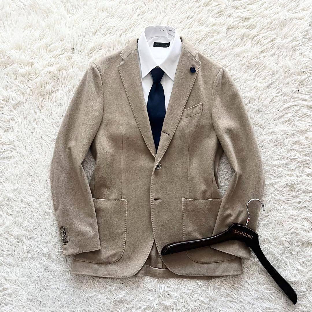 <美品> LARDINI カシミヤ100% ベージュ ジャケット サイズ46