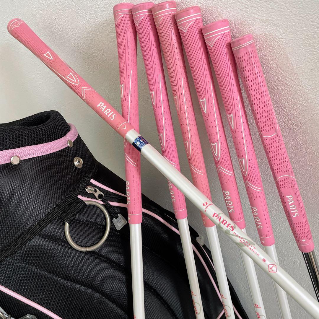 初心者向け　レディース　パリス　Paris　バッグ付ゴルフクラブセット　右利き用