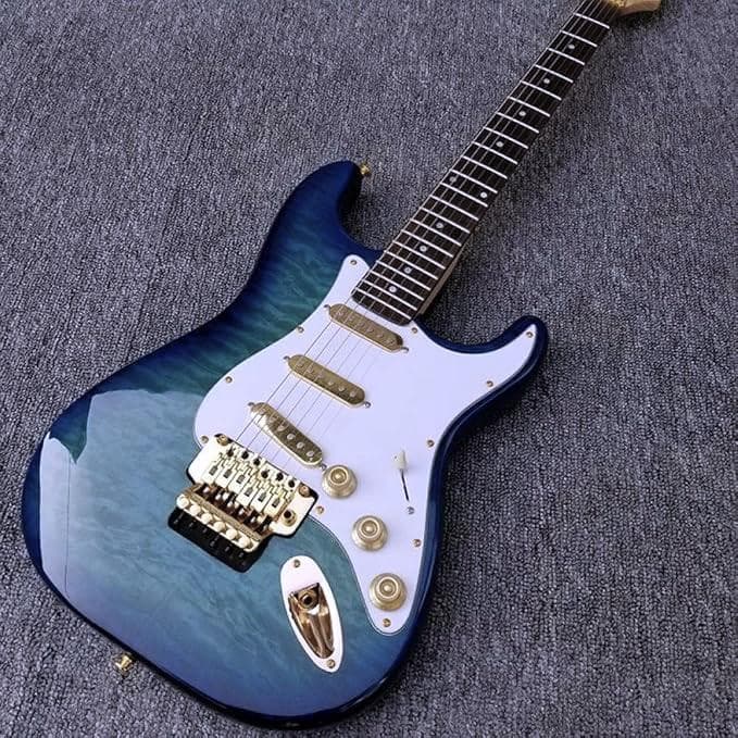 緊急値下げ　新品圧巻！！　ブルーキルトTOP　ストラト・キャスター