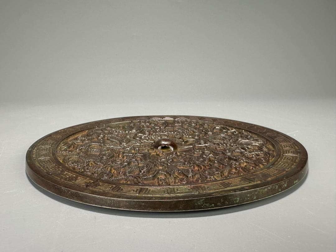 25.10.7-2 銅製　龍文銅鏡　唐鏡　唐物　時代　中国