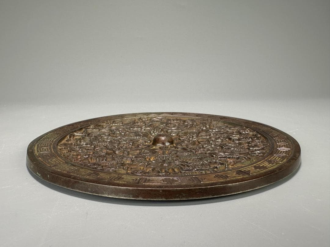 25.10.7-2 銅製　龍文銅鏡　唐鏡　唐物　時代　中国