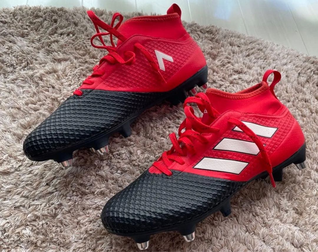 adidas エース17.3 HG サッカースパイクレッド　adidas 取替式