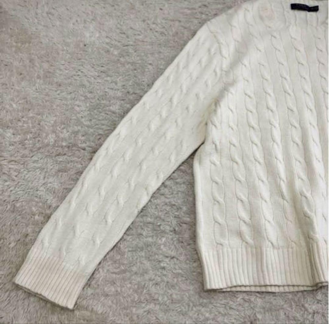 ★極美品！現行　ポロラルフローレン　ニットセーター　ホワイト　サイズXXL