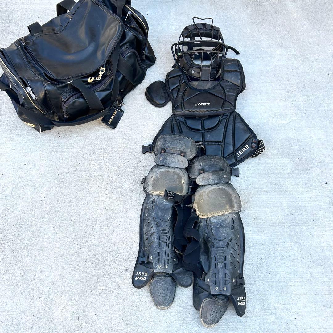 アシックス　キャッチャー防具　捕手　セット バッグ付き