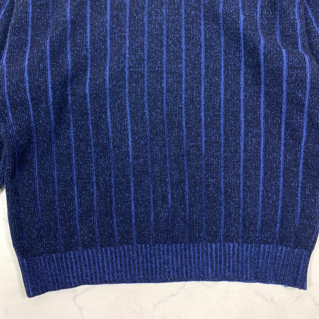 LA9587エンポリオアルマーニ ニットパーカー 青 ブルー ウール USA30