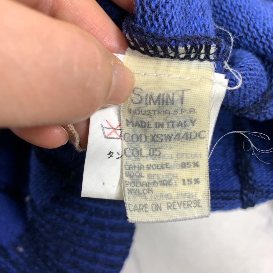 LA9587エンポリオアルマーニ ニットパーカー 青 ブルー ウール USA30