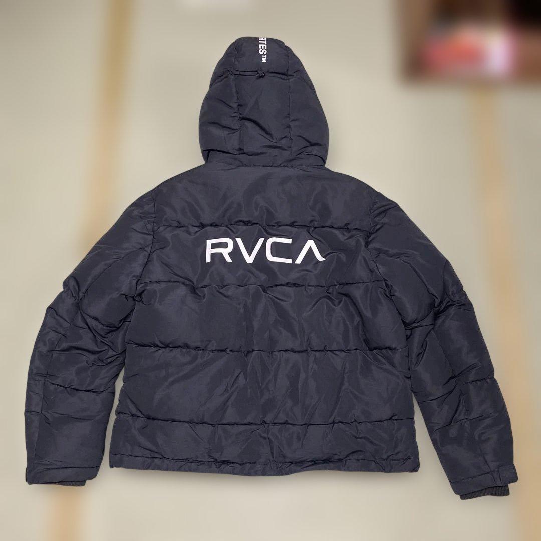 RVCA ブラックダウンジャケット フード付き　Mサイズ