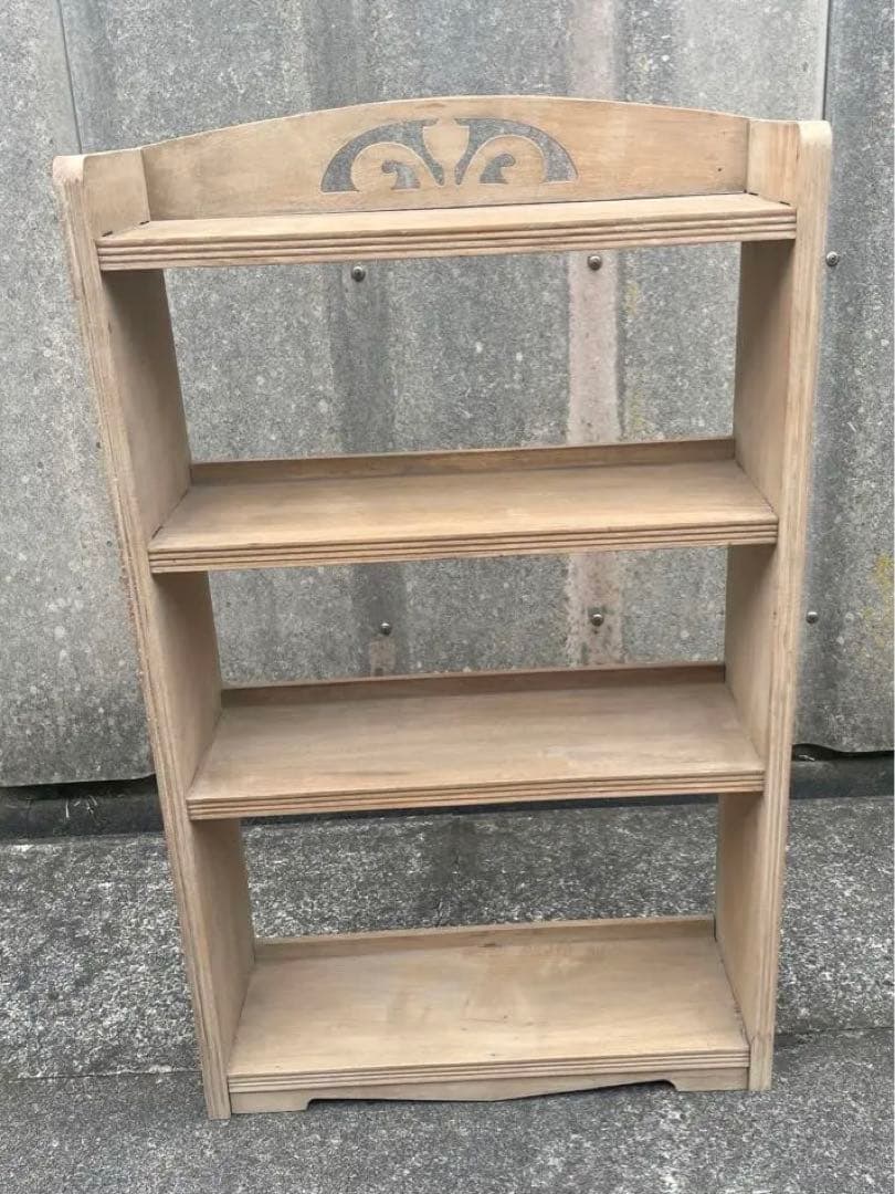 古道具/当時物/木製/無垢材/本棚/透かし彫り/店舗什器/ディスプレイ/③