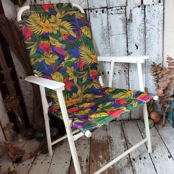 ヴィンテージ ポストモダン ビーチチェア 折り畳み チェア ローンチェア 椅子