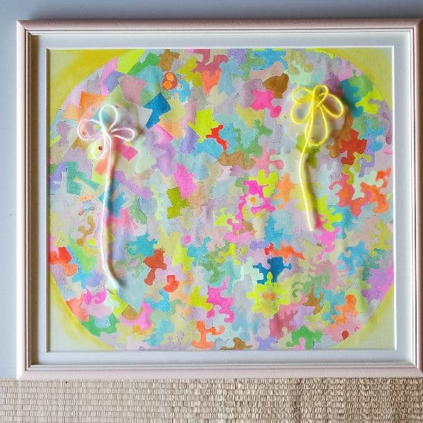 絵画、まあるい色と輝き