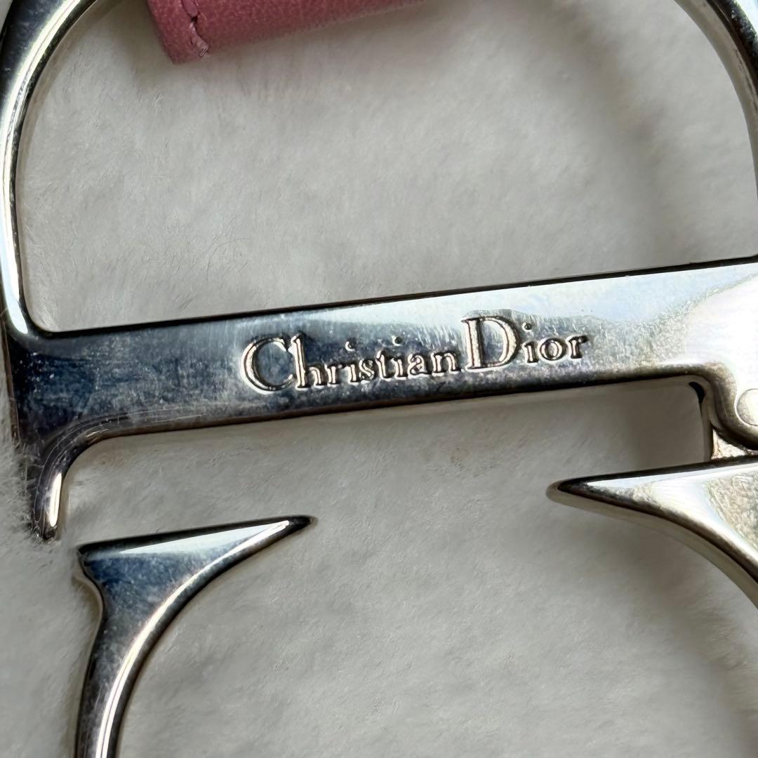 希少 美品 Christian Dior ピンク 刺繍 ベルト CD金具
