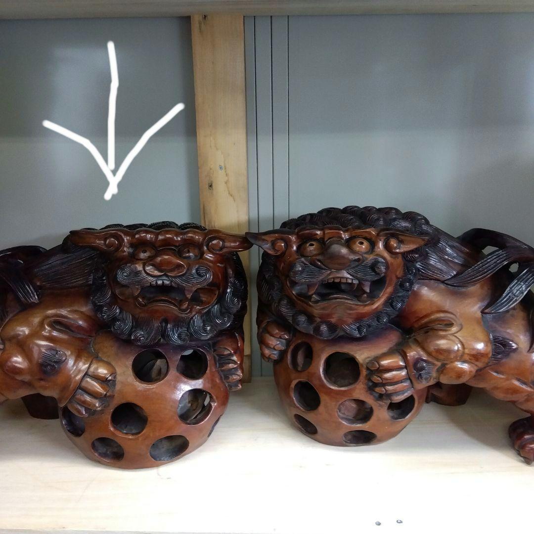 木製玉乗り獅子彫刻 　右玉乗り　①　厄除け