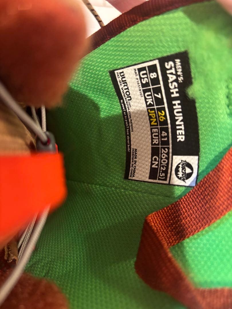 Burton Stash Hunter ブーツ 26.0cm レッド バッグ付き