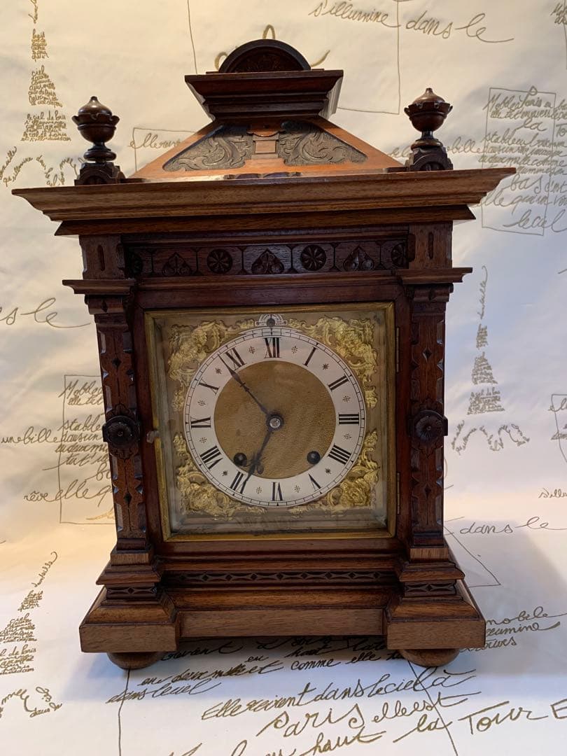 ドイツ製　訳ありアンティーク置時計ウェストミンスターチャイム！美しく鳴ります！