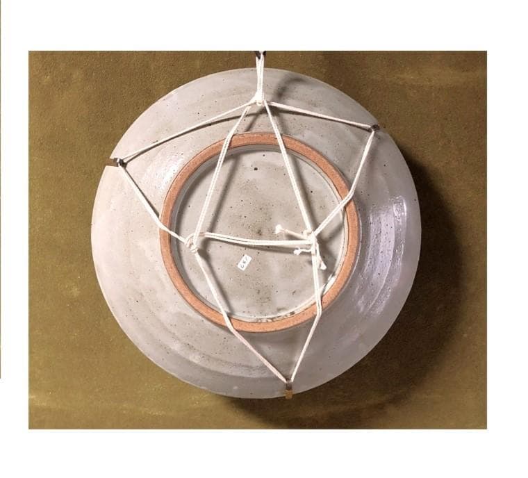 【 宮嶋正行本人作 唐草文大皿 】　益子焼　人間国宝・島岡達三師弟