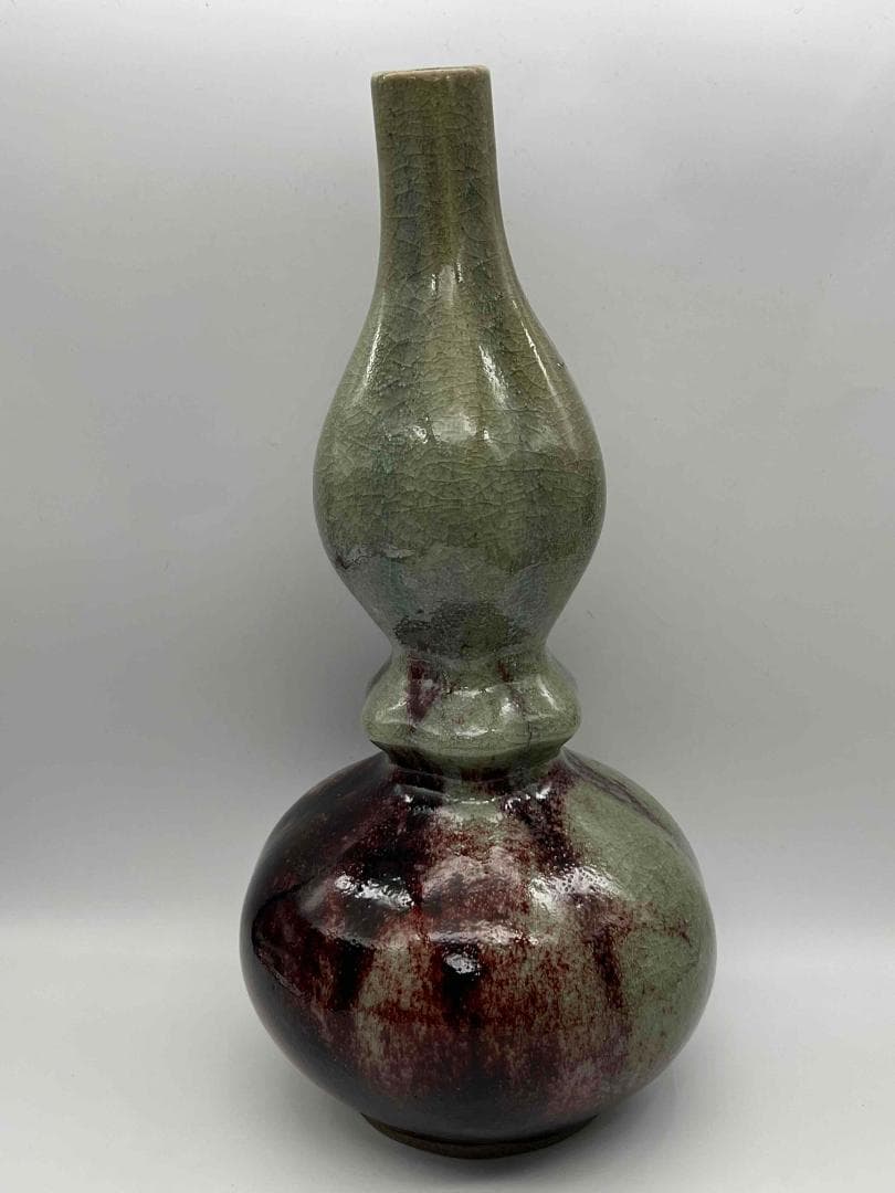 清時代　鈞窯　窯変釉　瓢箪瓶　唐物　古賞物　中国古美術　骨董品(B-96)