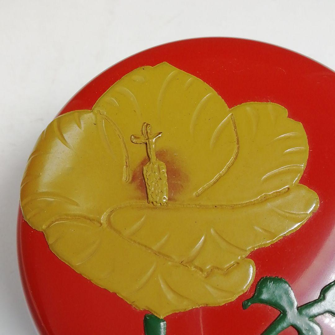 Ｔ９９７　棗　『ゆうなの花』『朱塗』『琉球漆器』　木箱　茶道具