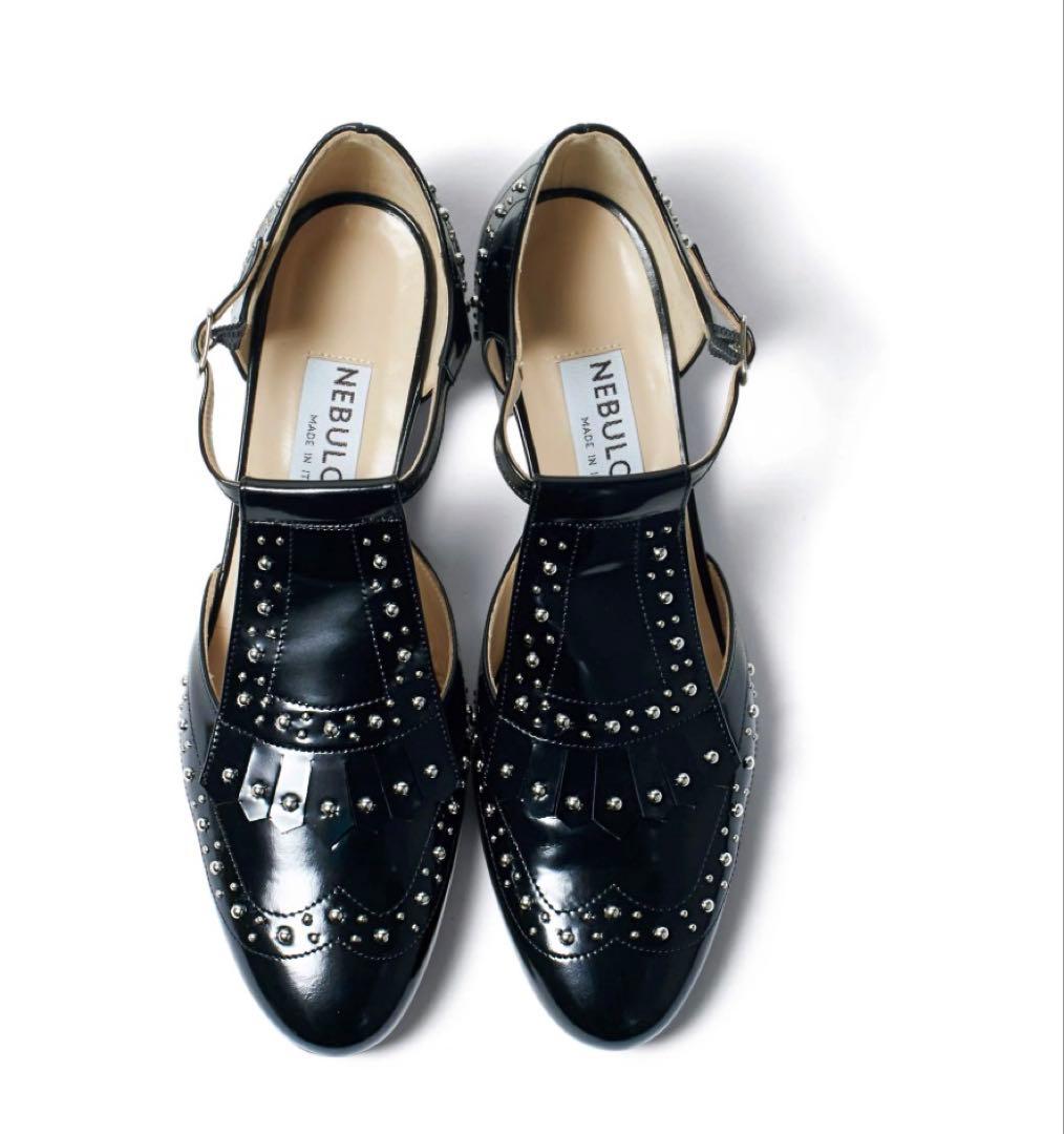 さすけ様用★新品NEBULONI スタッズ付きブラックローファー 74800円