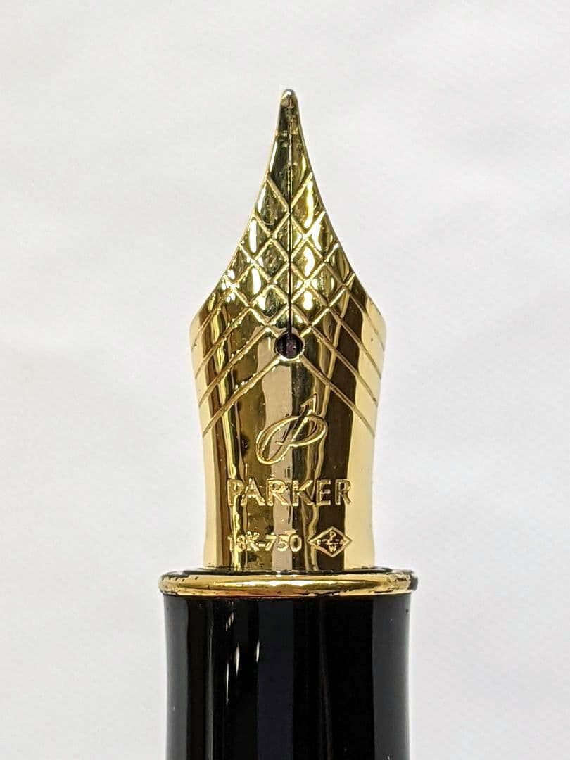 PARKER パーカー 万年筆 18K 750 シルバー×ブラック K18