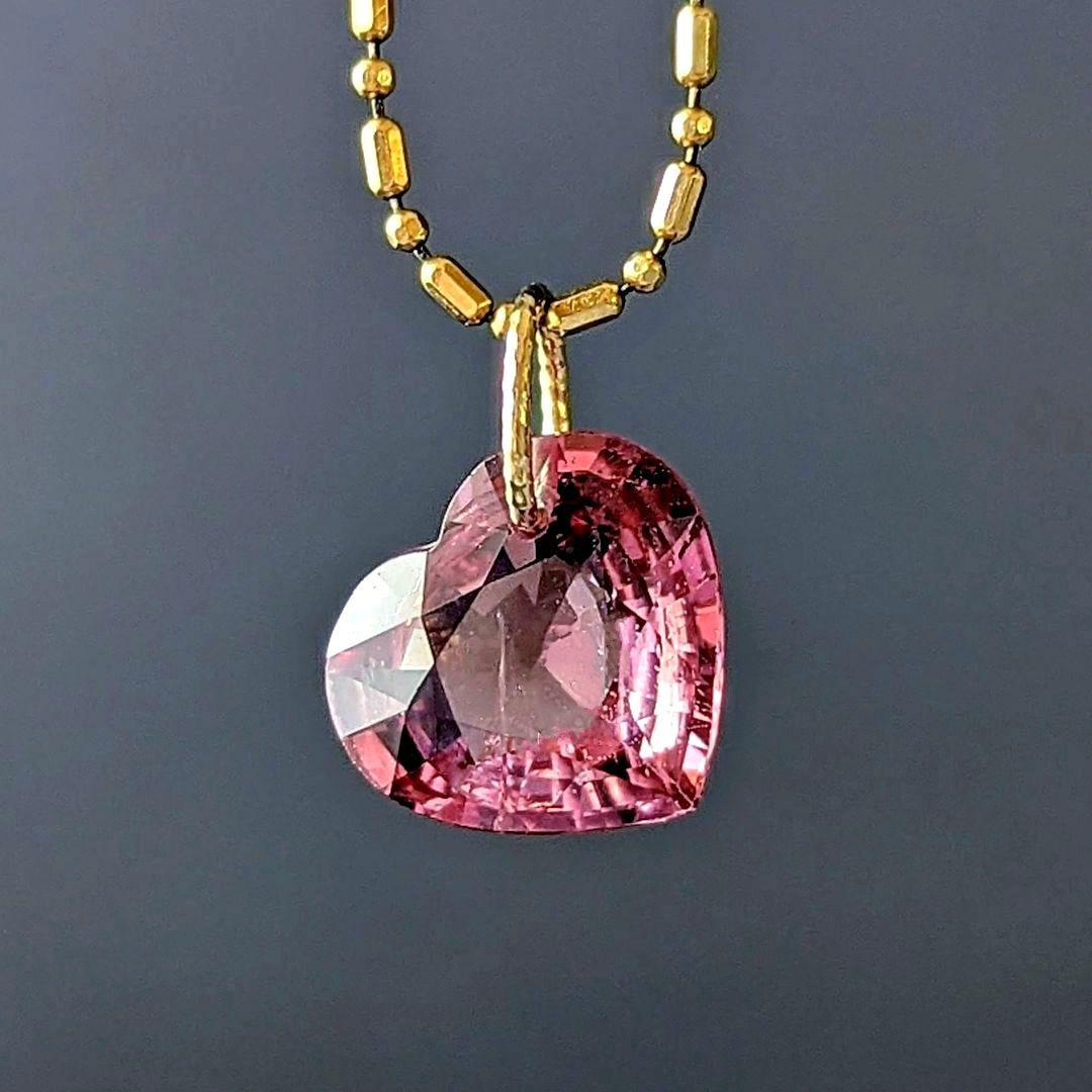 ♢N♢K18 ピンクスピネル＋レモンクォーツ チャーム