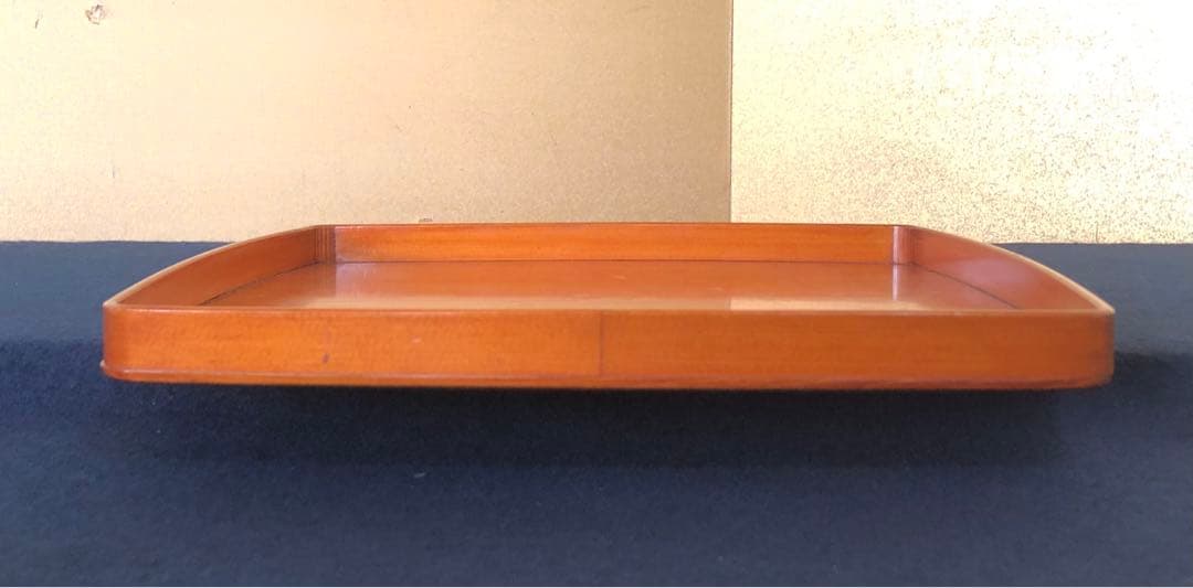 《R》春慶塗 胴張 折敷9客 四方膳 銘々膳 木製漆器 木箱　260203く4