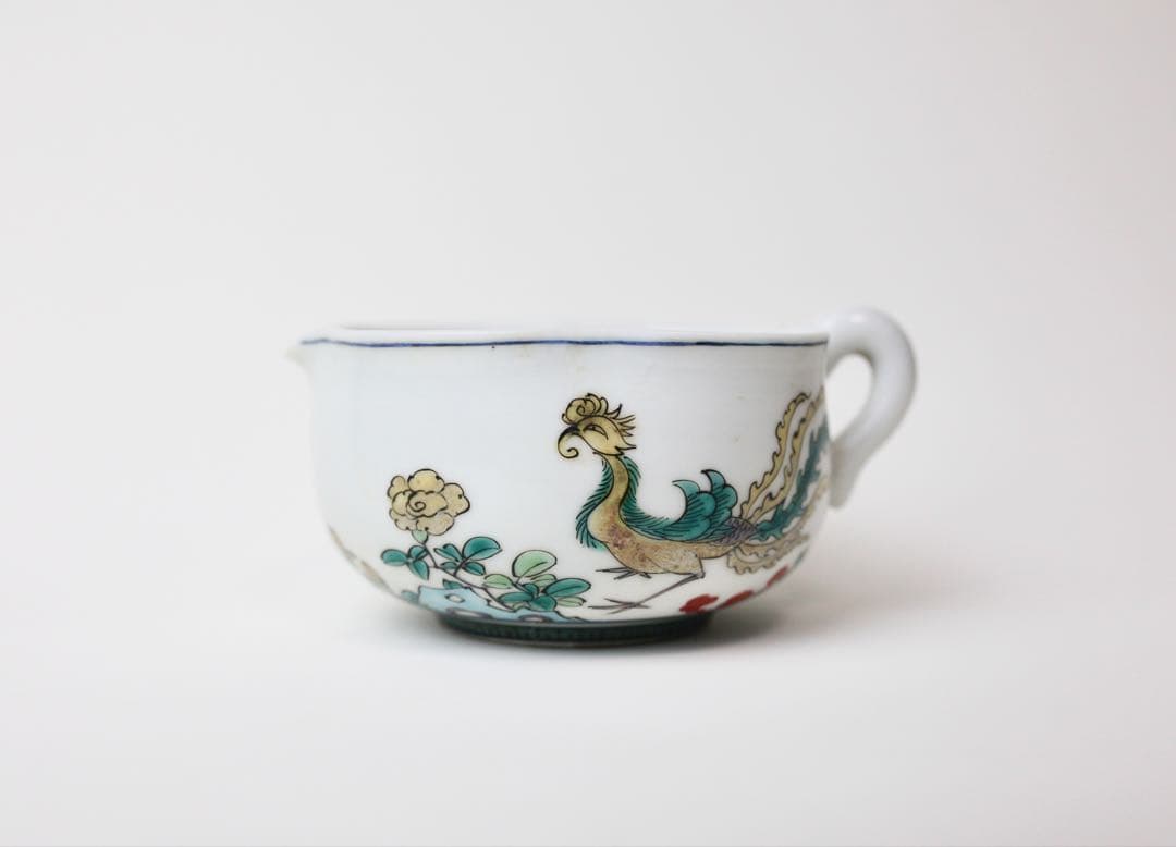 九谷焼 金城竜山 鳳凰 細密絵 石野 竜山 急須 煎茶道具 茶道具 茶器 煎茶碗